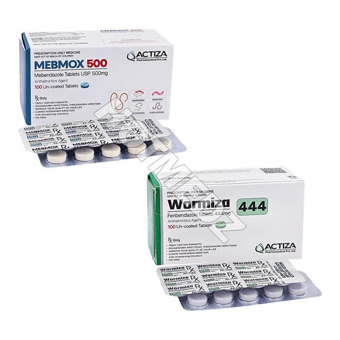 Ivercor 12 mg & Mebmox 500 mg & Wormiza 444 mg